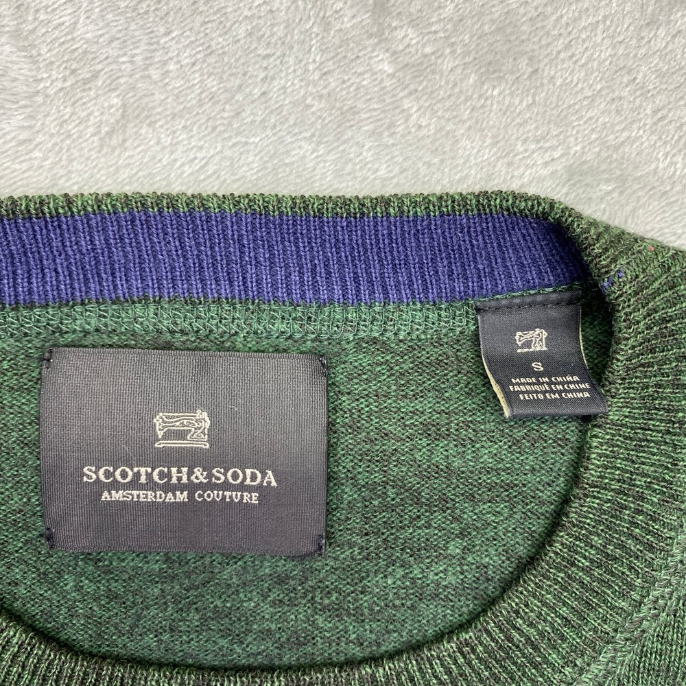 Scotch Soda Amsterdam Couture Green Heathered Crew Neck Sweater‎ Men's Size S - Picture 9 of 10